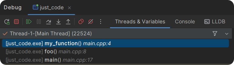 my_function called from the function foo